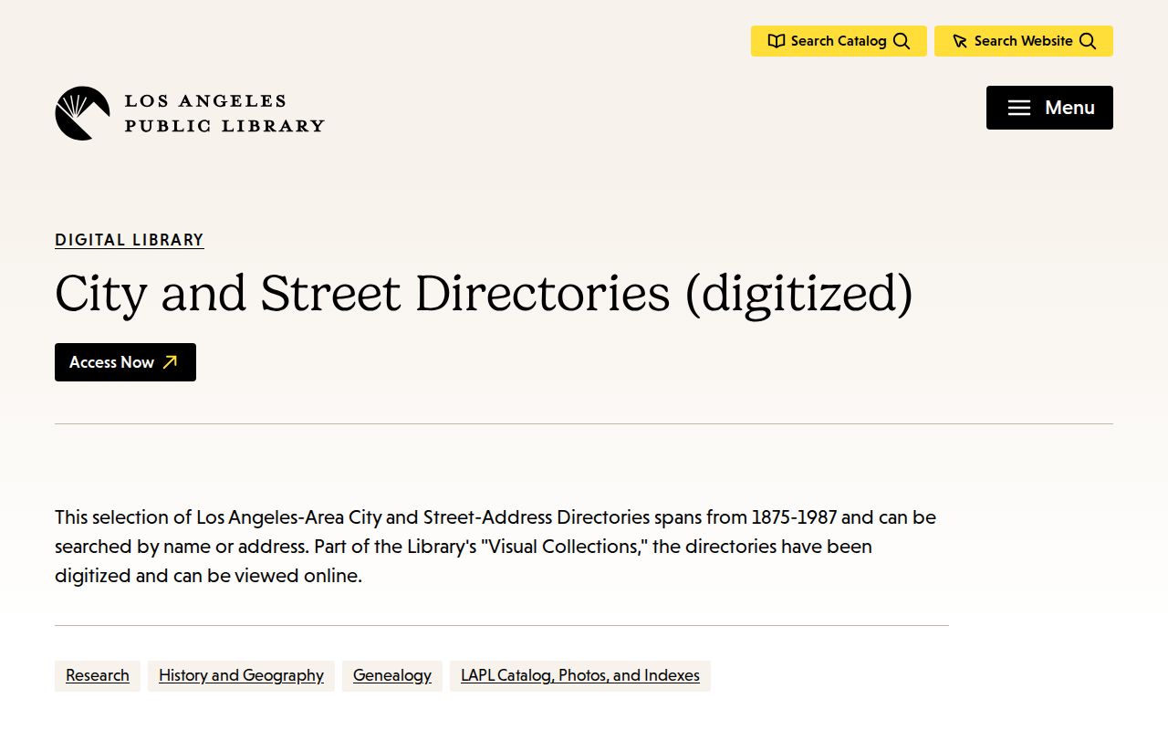 Montebello people search in LAPL digitized city and street directories
