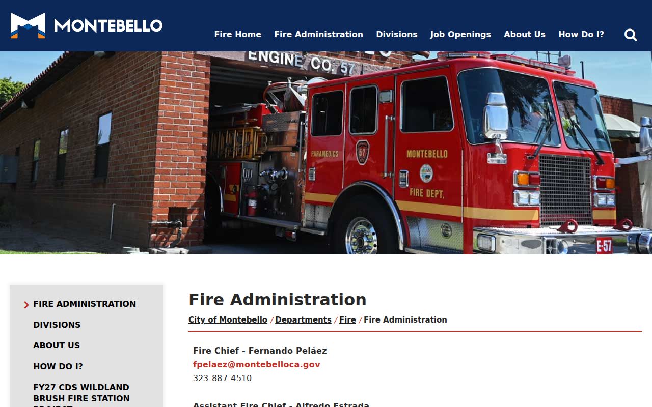 Montebello people directories Fire Administration officials